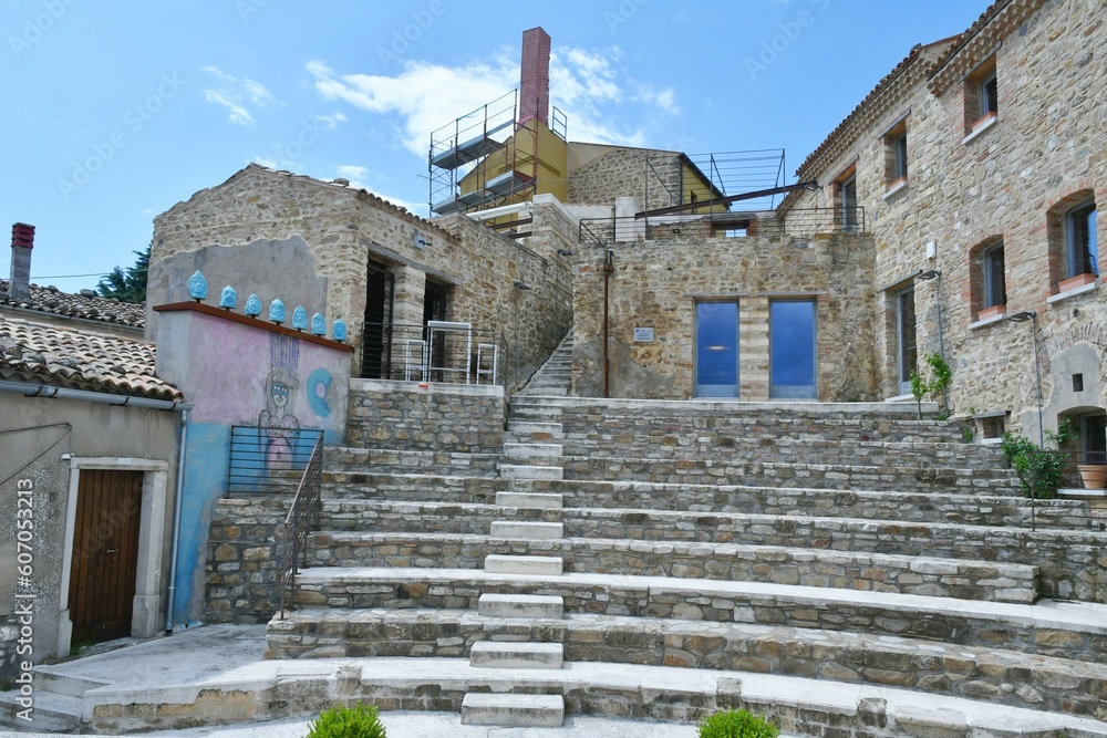 An outdoor amphitheater in the village of Cairano in Campania, Italy.