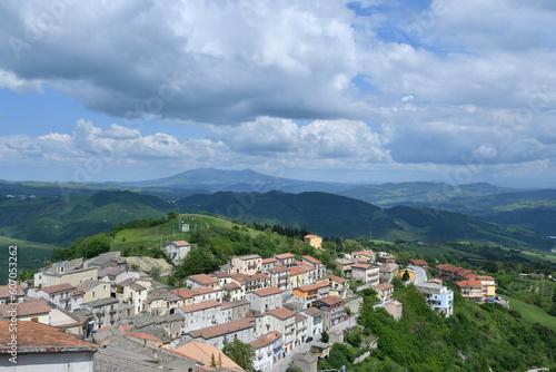 Panoramic view of the village of Cairano in Campania, Italy.