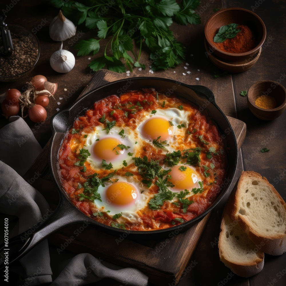 omelette with vegetables in a cast iron pan omelette with vegetables in a cast iron pan