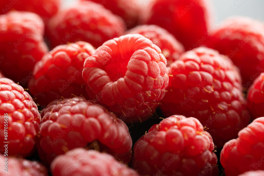 Fresh red raspberries macro shot Fresh red raspberries macro shot