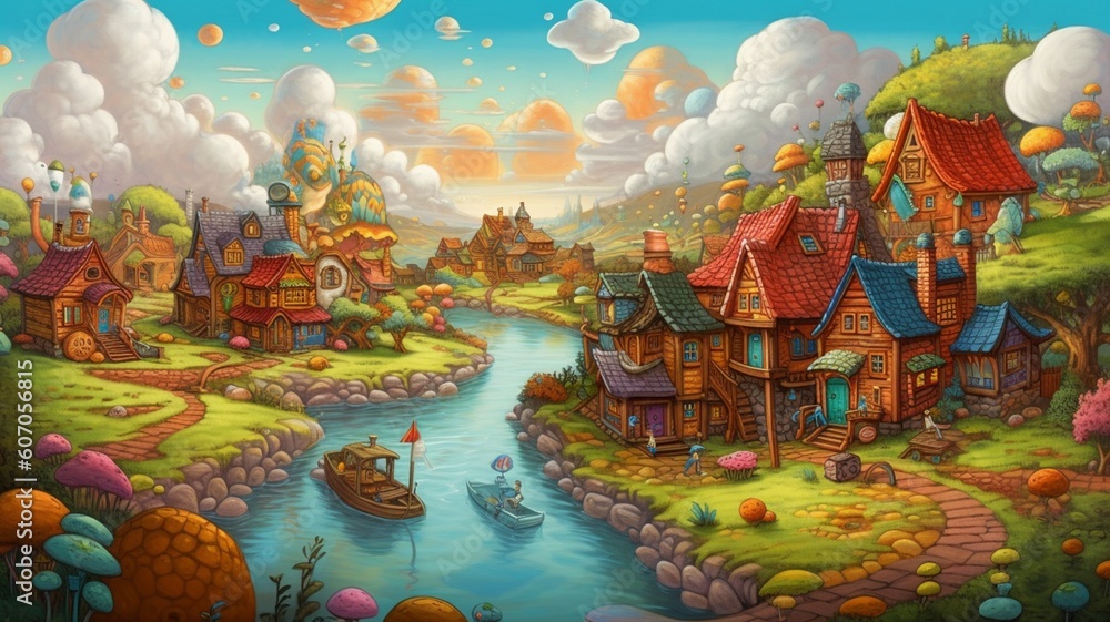 Beautiful magical landscape Generative AI Beautiful magical landscape Generative AI