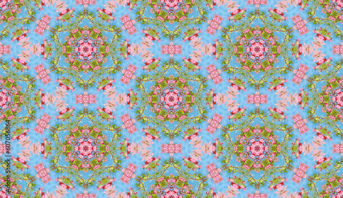 Seamless pattern of romantic pink flower with oil painting. 