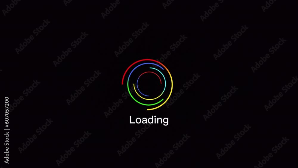 4K Video of Animation - loading rainbow circle on black background. Motion graphic. 4K Video of Animation - loading rainbow circle on black background. Motion graphic.