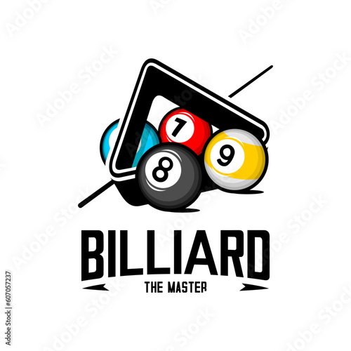 vector illustration of billiard ball on white background	