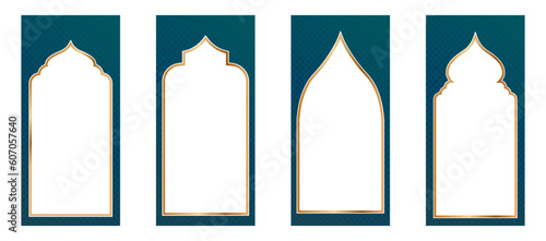 islamic frame decoration ornamental template