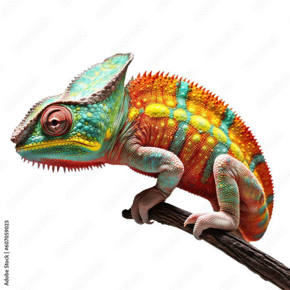Obraz premium chameleon ful body isolated on white