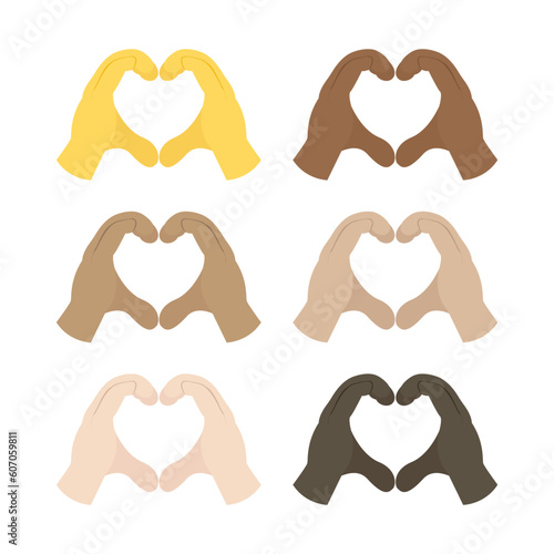 Heart Hands emoji vector set collection
