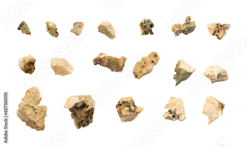 Set of rock and stone isolated. Bundle of mineral element
