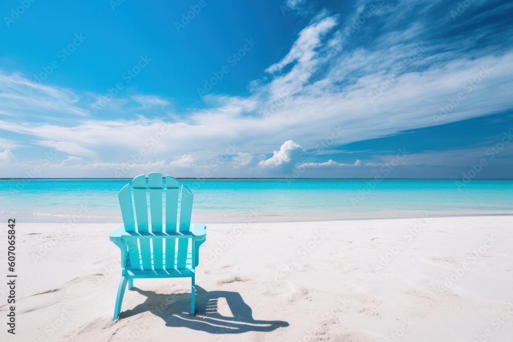 Beautiful beach and white sand with beach chair. Beautiful beach and white sand with beach chair.
