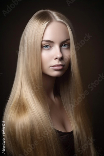portrait of a woman with blond hair, Generative AI