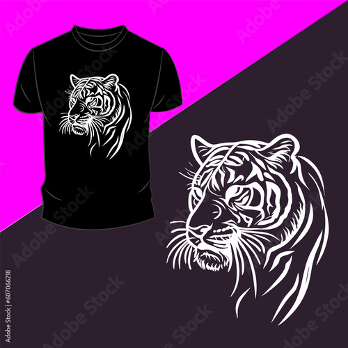 Fototapeta Naklejka Na Ścianę i Meble -  Vector graphic t-shirt design, with tiger