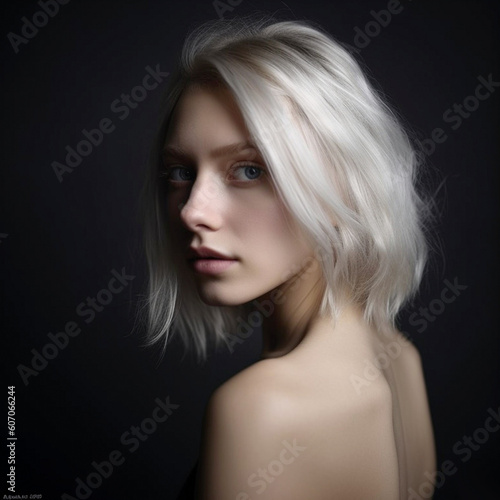 portrait of a woman with blond hair, Generative AI