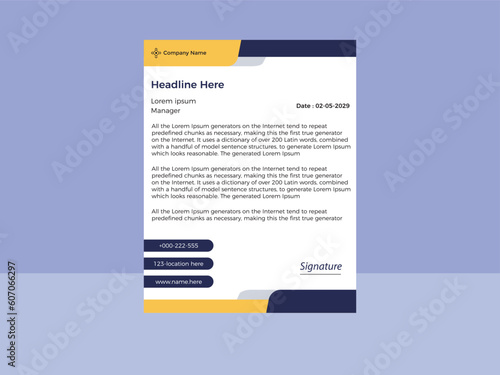 corporate letter head design template