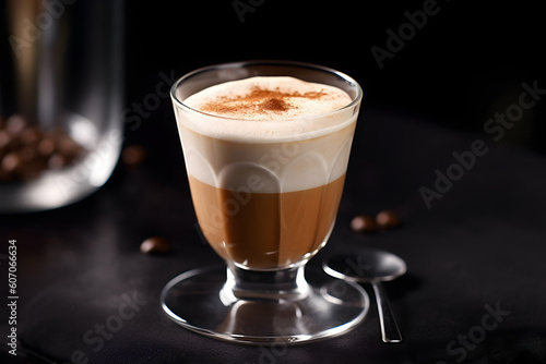 cappuccino latte in glass