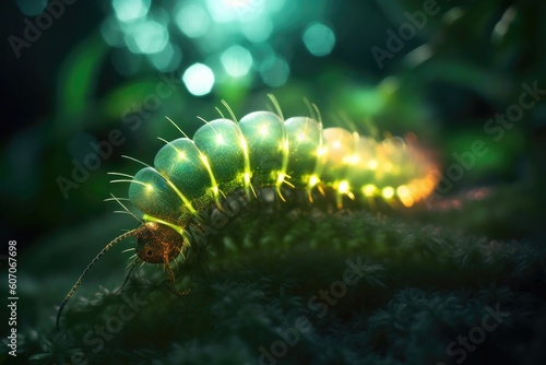 Enchanting Bioluminescence: Captivating Glowworm in Its Natural Habitat