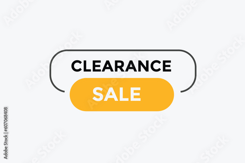 Clearance sale button web banner templates. Vector Illustration 