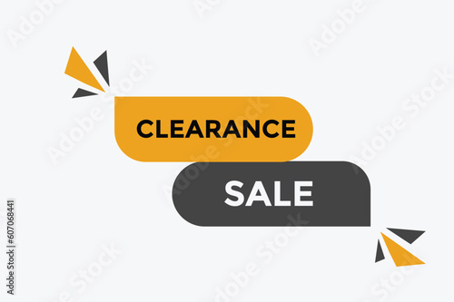 Clearance sale button web banner templates. Vector Illustration 