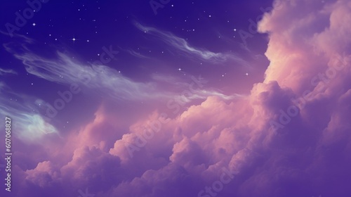 Beautiful night with clouds and stars (Generative Ai)   © Ariol Sàlocin 