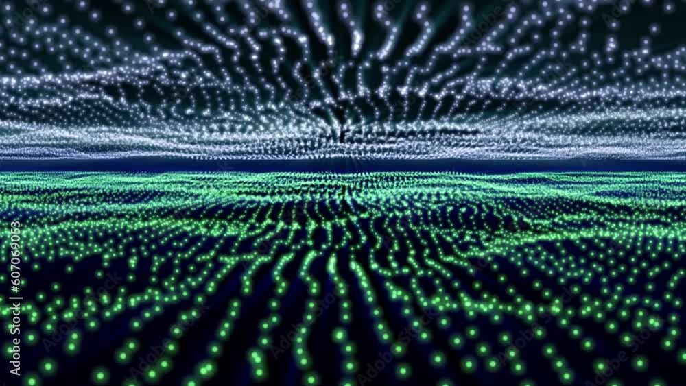 abstract waves of blue and green color on a black background slow motion abstract waves of blue and green color on a black background slow motion