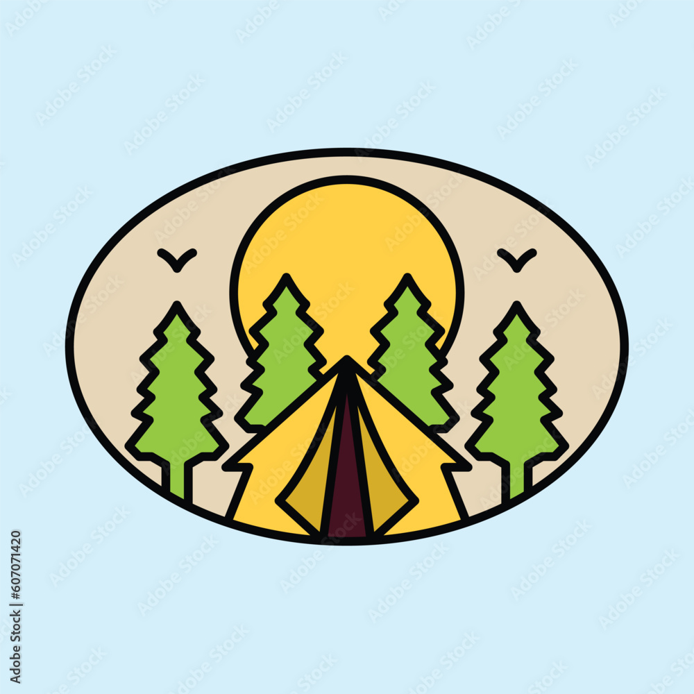 Camping and sunshine graphic illustration vector art t-shirt design