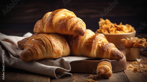 Croissant with snacks Generative AI