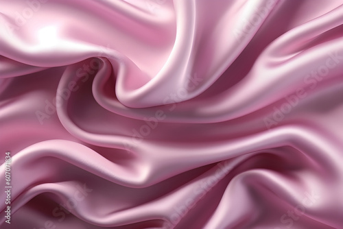 Abstract elegant wavy pastel satin silk luxury cloth fabric texture background. Generative A