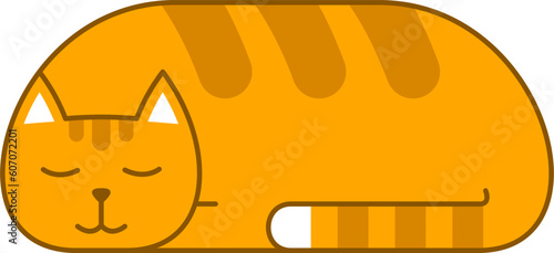 Vector illustration of a sleeping cat that looks like a bun