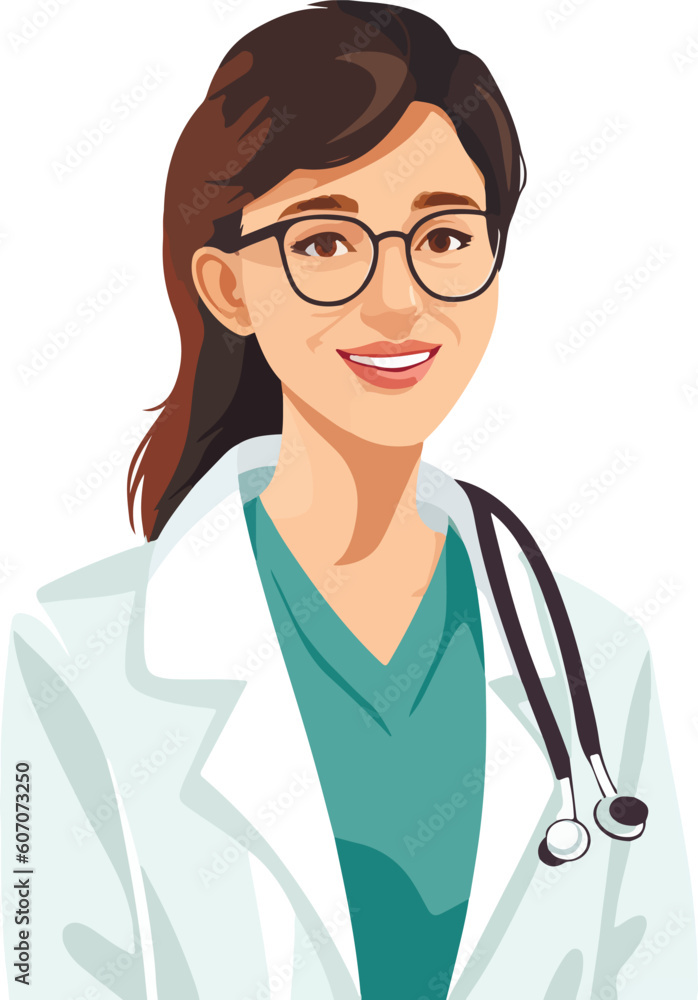 Medicine concept with young woman doctor in thin line style. Consultation and diagnosis. Vector illustration. Medicine concept with young woman doctor in thin line style. Consultation and diagnosis. Vector illustration.