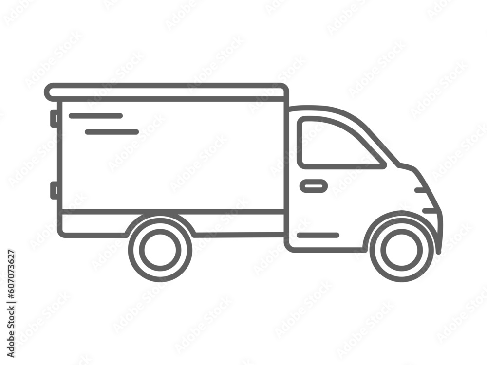 delivery car line art icon design
