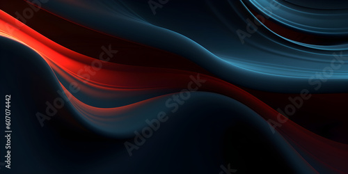 Modern smooth elegant dark waves background. Dark liquid wave or black wavy folds silk background. Generative Ai