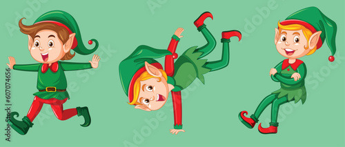 Cute kid wearing elf costume cartoon by the greatest graphics