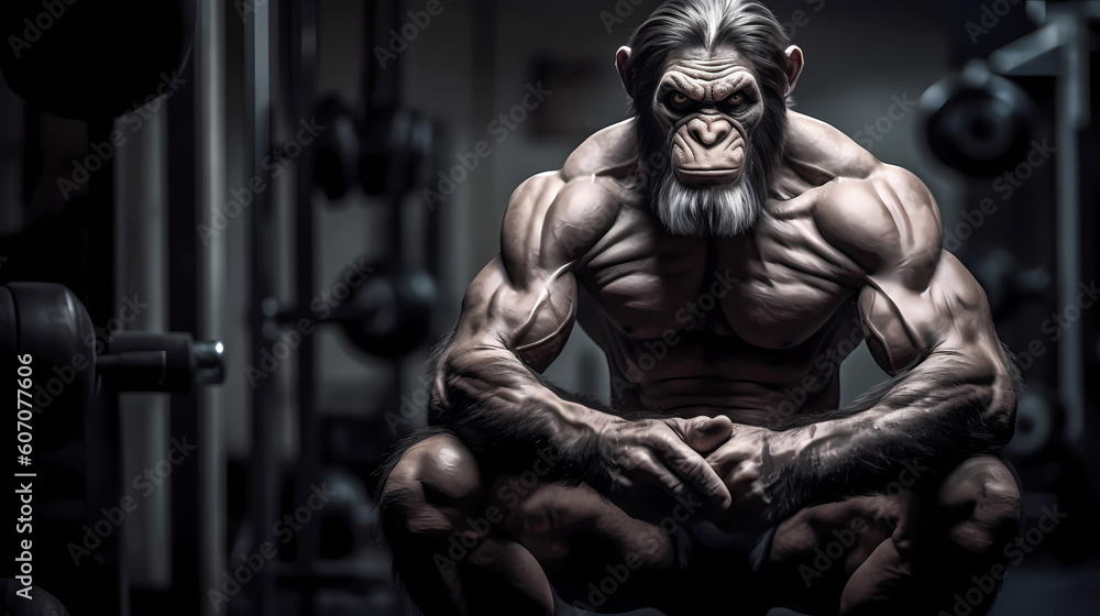 human monkey training in gym human monkey training in gym