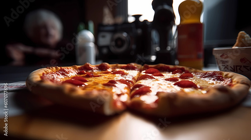 pizza in the kitchen with cameras 