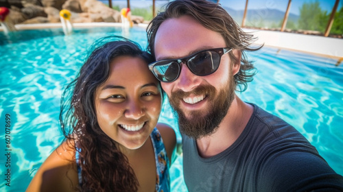 in swimming pool man and wo...