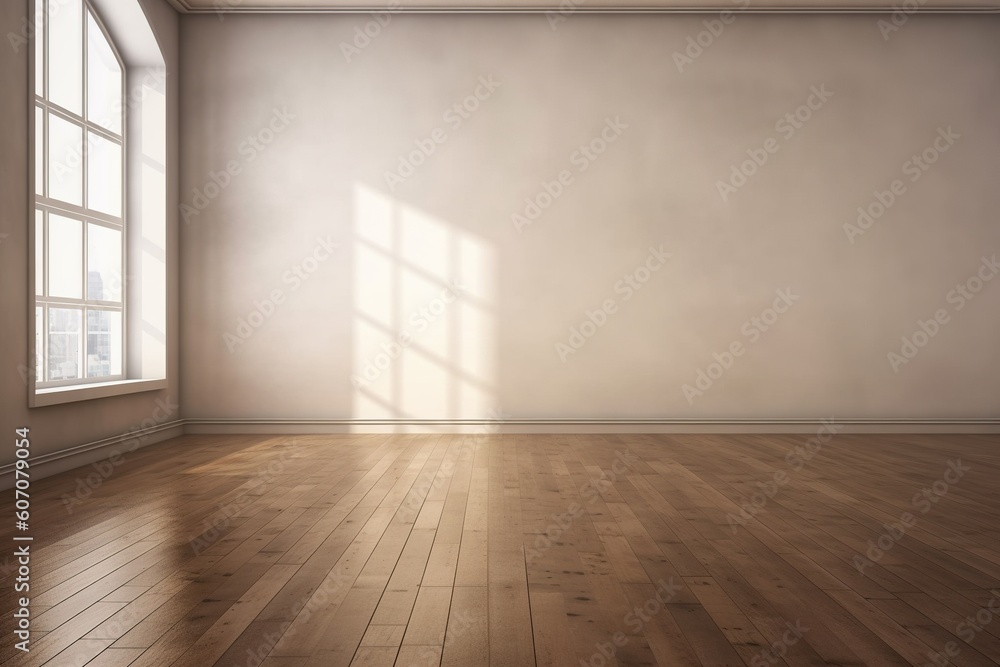 Empty Room Interior with wooden floor -Ai Empty Room Interior with wooden floor -Ai