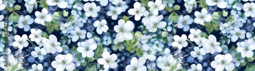 Blooming Symphony: A Flower Seamless Pattern, Floral Design, Web Banner, Wide Size, Generative AI © Konrad