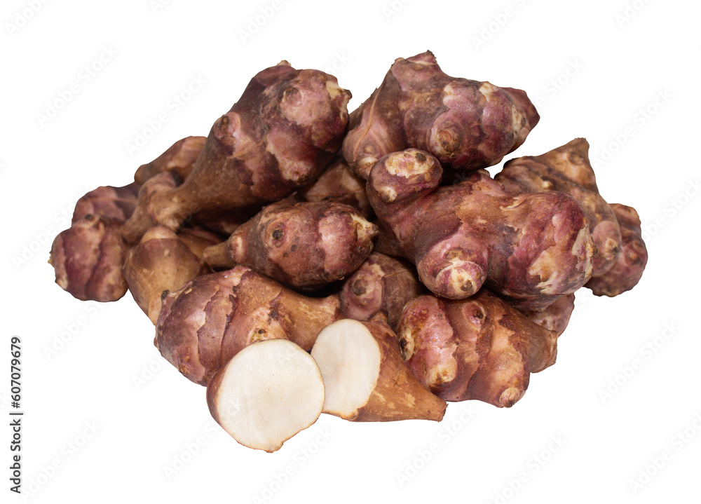 Jerusalem artichoke isolated on a png background.