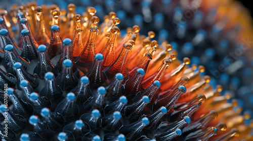 Magnetic Splendor: Exploring Macro Details of Ferrofluid's Colorful Gradient. Generative AI