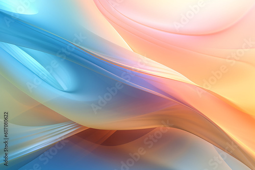abstract 3d background wave lines peach shades gradient. Generative AI