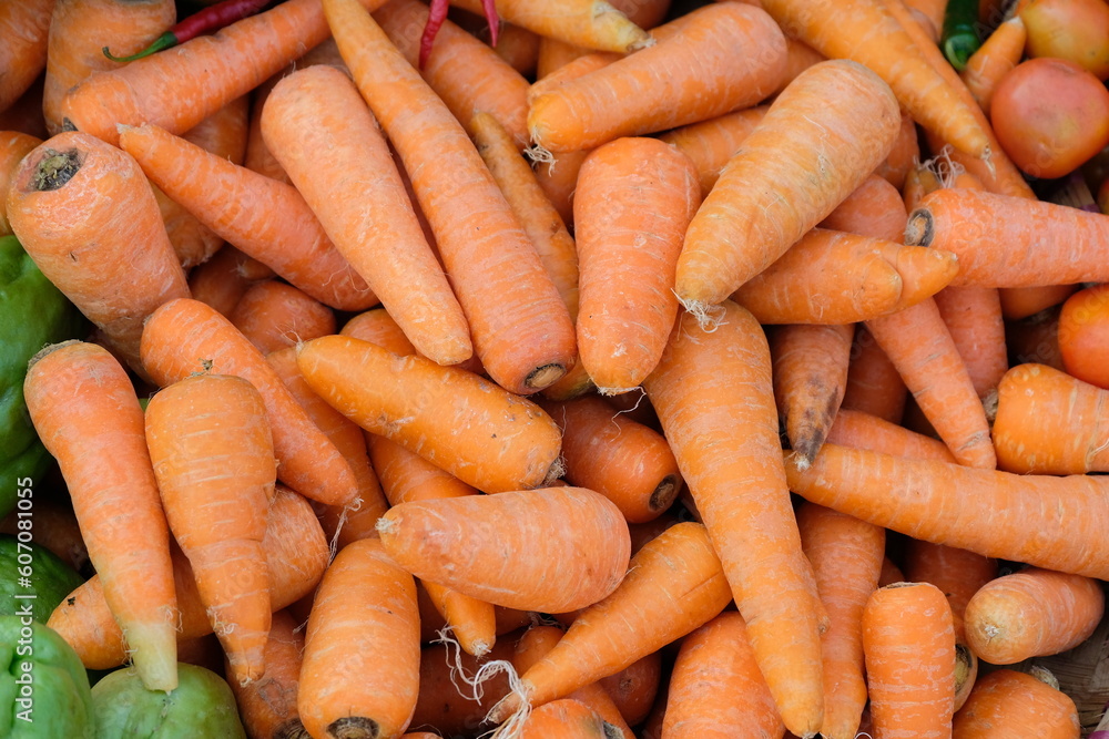 Fresh Carrots bunch. Fresh carrots in the market Fresh Carrots bunch. Fresh carrots in the market