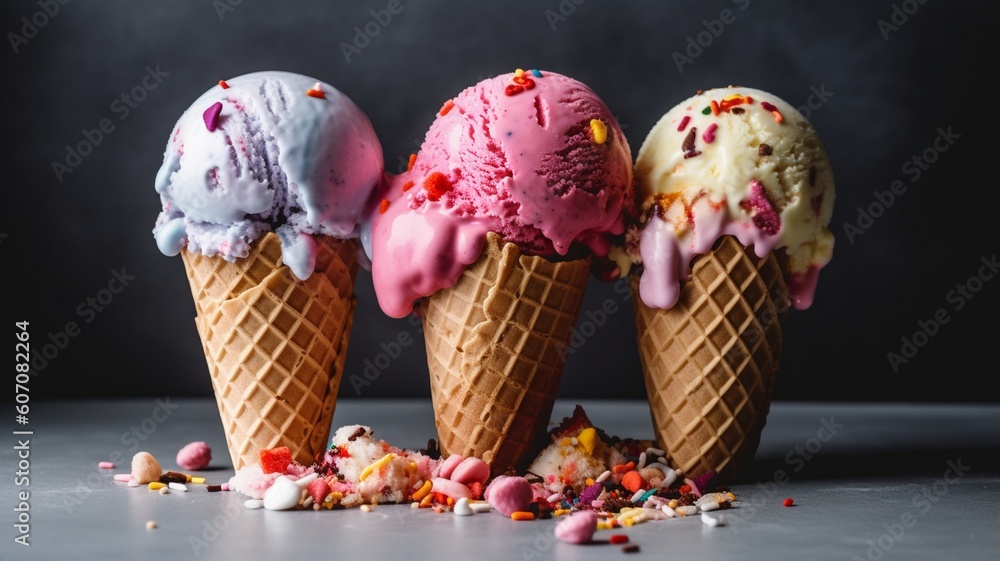 Delicious ice cream  Generative AI