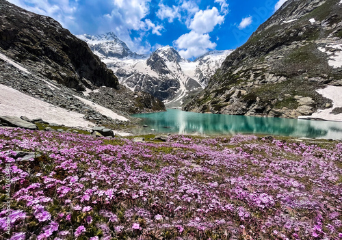 alpine lake in the mountains photo