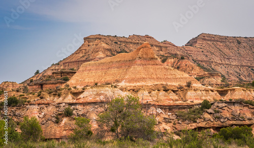 The Monegros region has unique landscapes, impressive towers born from erosion and the collapse of its soft soils, which stand out straight, sometimes on fragile bases, in an environment of plains and photo