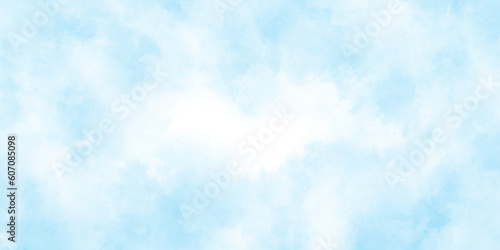Brush-painted blurred and grainy paint aquarelle Abstract light sky blue watercolor background,  blurred and grainy Blue powder explosion on white background, Classic brush painted Blue sky. © DAIYAN MD TALHA