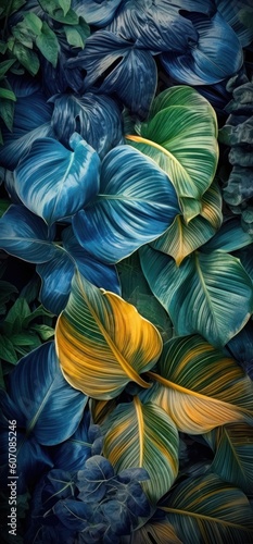 stylish floral background with lush tropical plants  ai generated image