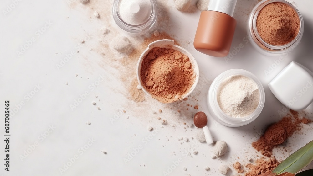 make up powder and brush Generative AI make up powder and brush Generative AI