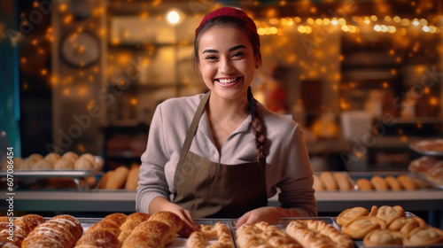 woman in bakery Generative Ai