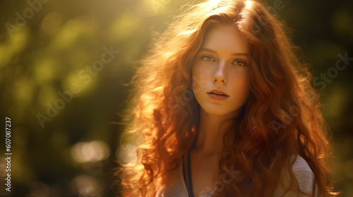 young adult woman in a nature
