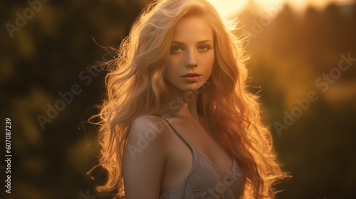 young adult woman in a nature