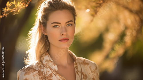 young adult woman in a nature